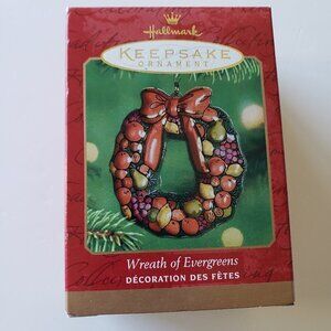 NWT - 2001 Wreath Of Evergreens - Ornament - Hallmark Keepsake Ornament